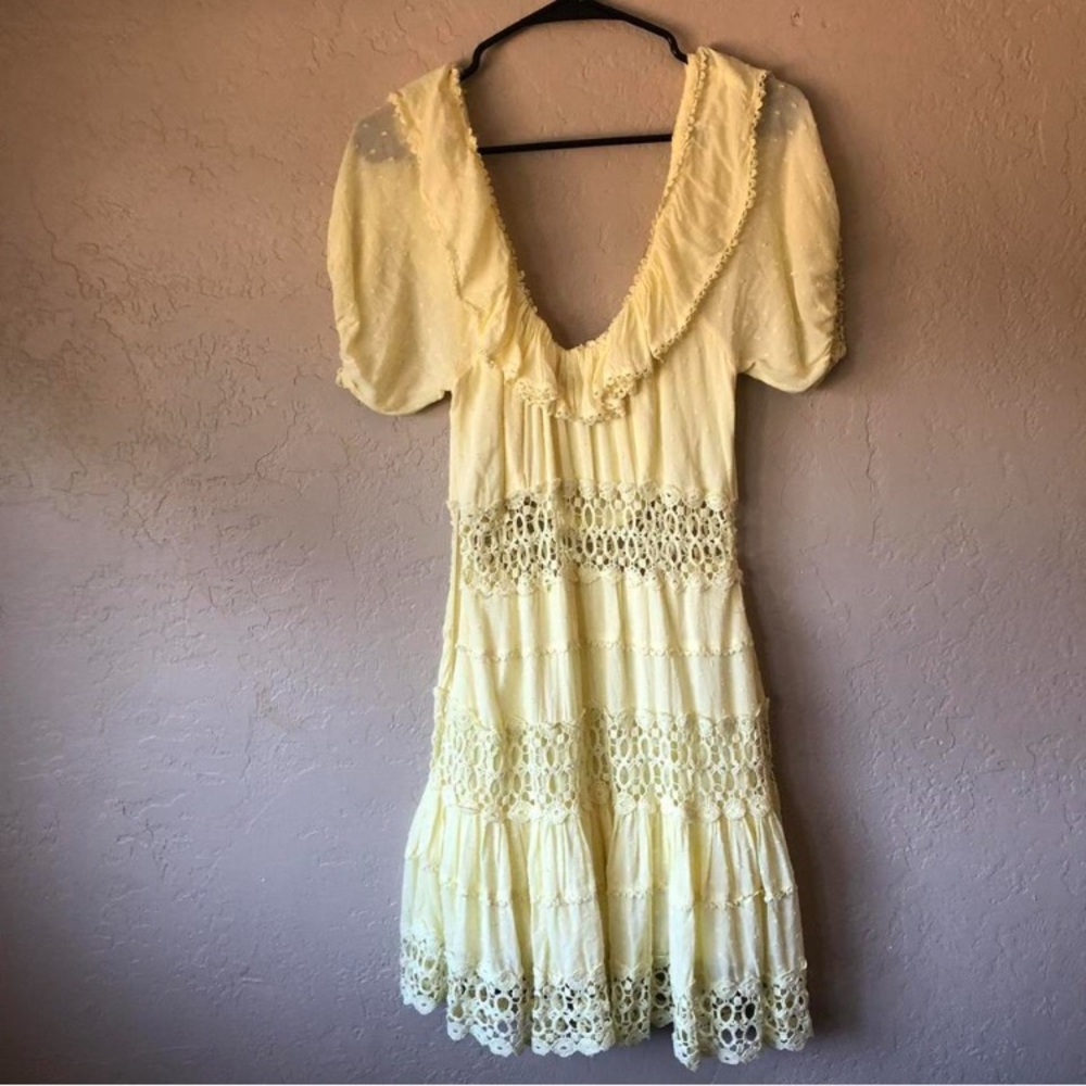 Pastel yellow free people dress
